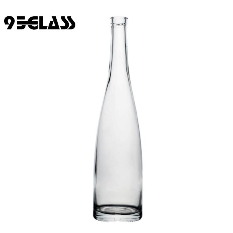 Tall slim crystal-clear glass bottle – ideal wholesale liquor bottles for vodka, gin, and spirits.