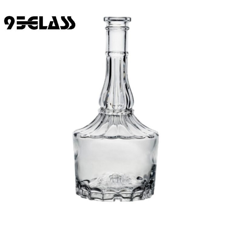 Crystal-clear decorative glass decanter – unique liquor bottles for whiskey, brandy, and premium spirits.