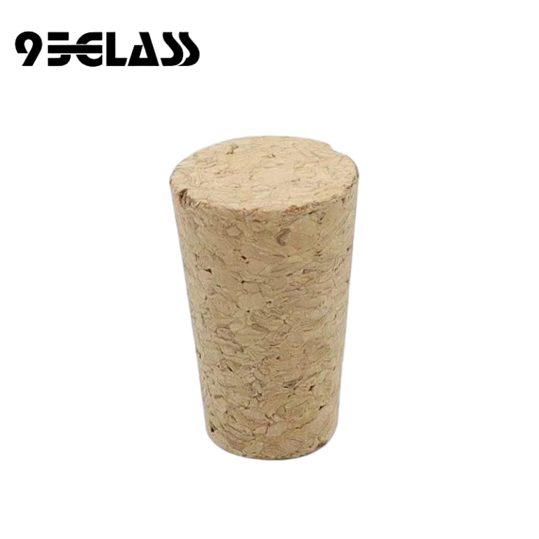 conical micro granule wine cork with tapered body and flat top for cork-finish bottles