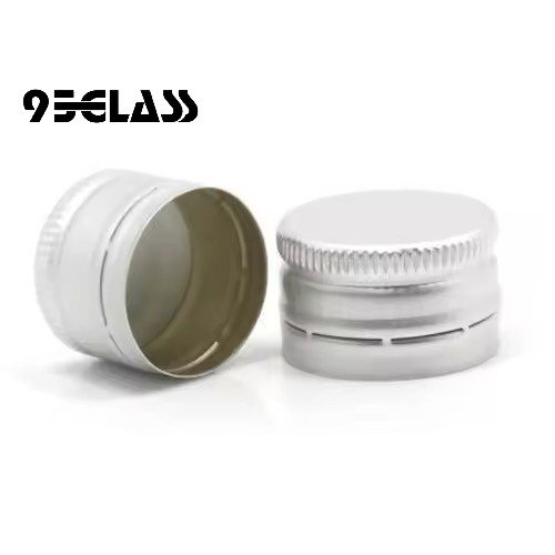 Silver aluminum ROPP closures for liquor bottles